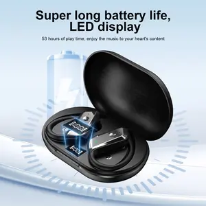 Bluetooth-compatible Earphones Wireless Headphones 80 Hours Battery Life, Wireless Charging Case, Digital Display, Sport Earbuds with Hook, Bass, Ipx7 Waterproof