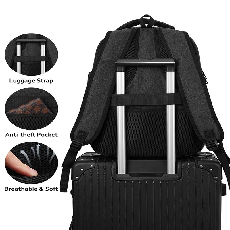kadilong  Backpack with USB & Headphone Jack | Water Resistant Anti-theft Travel Rucksack with Luggage Strap Large Capacity Business Laptop Backpack  Travel Laptop Backpack with Anti-theft Pocket