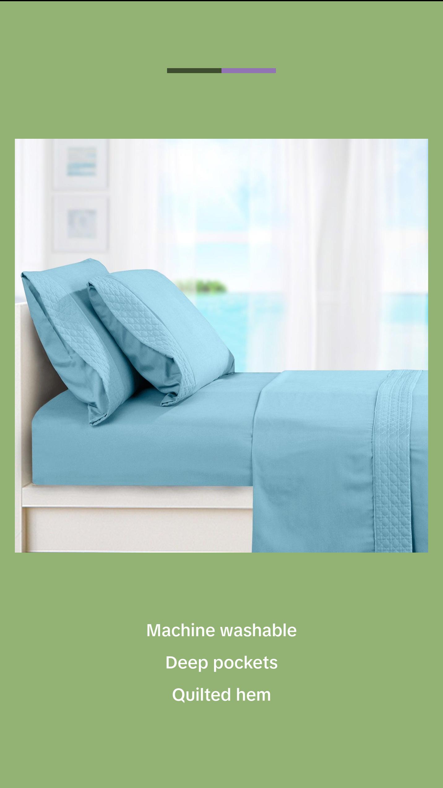 Elegant Comfort Quilted 4-Piece Sheet Set - Premium Hotel Quality with Deep Pocket and Quilted Hem Design