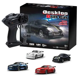 1/64 Mini Drift Car, 1 Box 4WD High-speed Remote Control Racing Sports Car rc cars with LED Lights, Desktop Entertainment, Birthday Gifts for Boys Kids