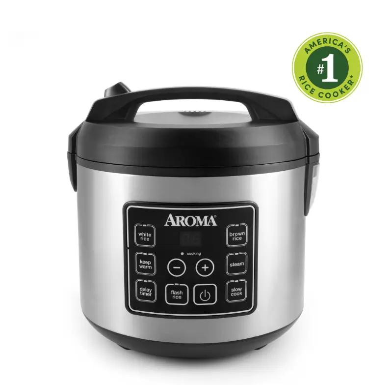 AROMA 20-Cup Digital Rice Cooker & Food Steamer with Bonded Granite Nonstick Ceramic