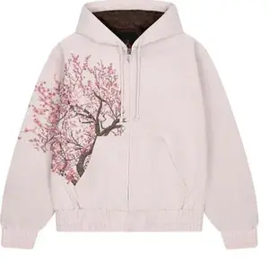 New 2025 Women's Embroidered Zip-Up Hoodie with 3D Digital Print and Zipper Jacket for Independent Cross-Border E-commerce in Europe and America