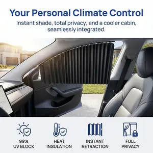 Car Window Curtains – Summervibes, Summer Essentials, Privacy Shade, Car Sunshade, Full Blackout Window Cover, UV Blocking Heat Insulation Curtain, Portable Foldable Car Curtain, No Drilling Easy Install, Perfect for Travel Camping Sleeping