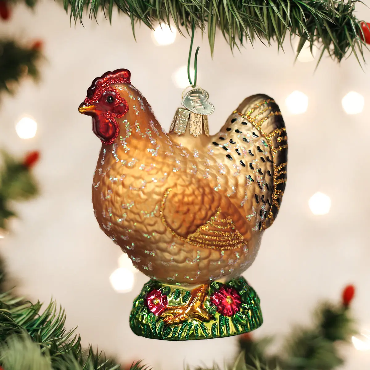 Spring Chicken Christmas Ornament, Festive Holiday Decorations, Cute Chicken Ornaments for Home Decoration