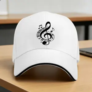 Treble Clef Keyboard Music Notes Baseball Cap  Women Men Trucker Hat Summer Stylish Tennis Skate Sunscreen Snapback Cap