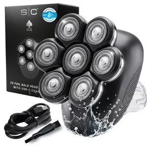 StyleCraft Ace Bald Head Shaver - Professional 7X Foil Bald Head Cordless Shaver with Supercharged Motor  Lightweight Water Proof