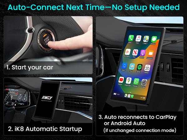8” Wireless Apple CarPlay Screen for Car with Android Auto & 1080P Backup Camera, Rotatable Touchscreen Car Stereo, Vertical & Horizontal Mode, Bluetooth, GPS Navigation, Mirror Link