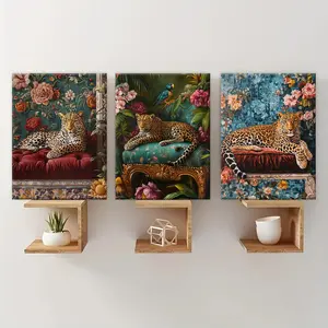 Wooden Framed Canvas Painting, 3 Counts/set Wall Art Modern Art Wall Decor for Home Living Room Bedroom Office, Ornaments, Modern Home Decoration