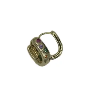Coat of Many Colors - 24K Gold Filled U-Shaped Huggies Earrings