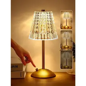 Valentines Gifts Cordless Lamp Crystal Dimmable Rechargeable Touch Battery Operated Vintage Ambient Light for Kitchen Bedroom Bathroom Shower College Gifts for Teenage Girls