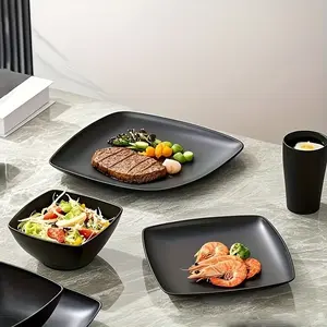 Outdoor & Home Essential Cutlery | 16/32-Piece Square Plastic Dinnerware Set Tableware Kit | Holiday Party Must-Have 🎁