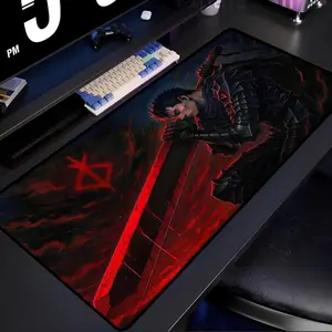 Berserk Fan Cool Berserker Armor Mouse Pad, Dark Fantasy Anime Desk Mat for Gamers, Large Manga Otaku Gift, Japanese Keyboard Mat