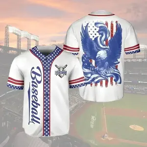Personalized USA Baseball Jersey, Custom Patriotic Jersey, 4th of July Jersey