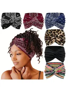 Bohemian style leopard print and paisley print headbands, non slip wide elastic headbands, knotted headbands, Chic headbands, hair accessories, headscarves, exercise headbands, fashion accessories, are also a surprising and exquisite small gift.