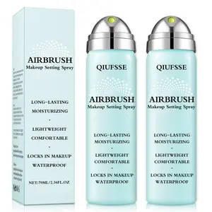 QIUFSSE 2 PCS Airbrush Setting Spray, Lightweight Waterproof Foundation with Full Coverage, Prevents Caking & Locks in Makeup for Mature, Radiant Skin