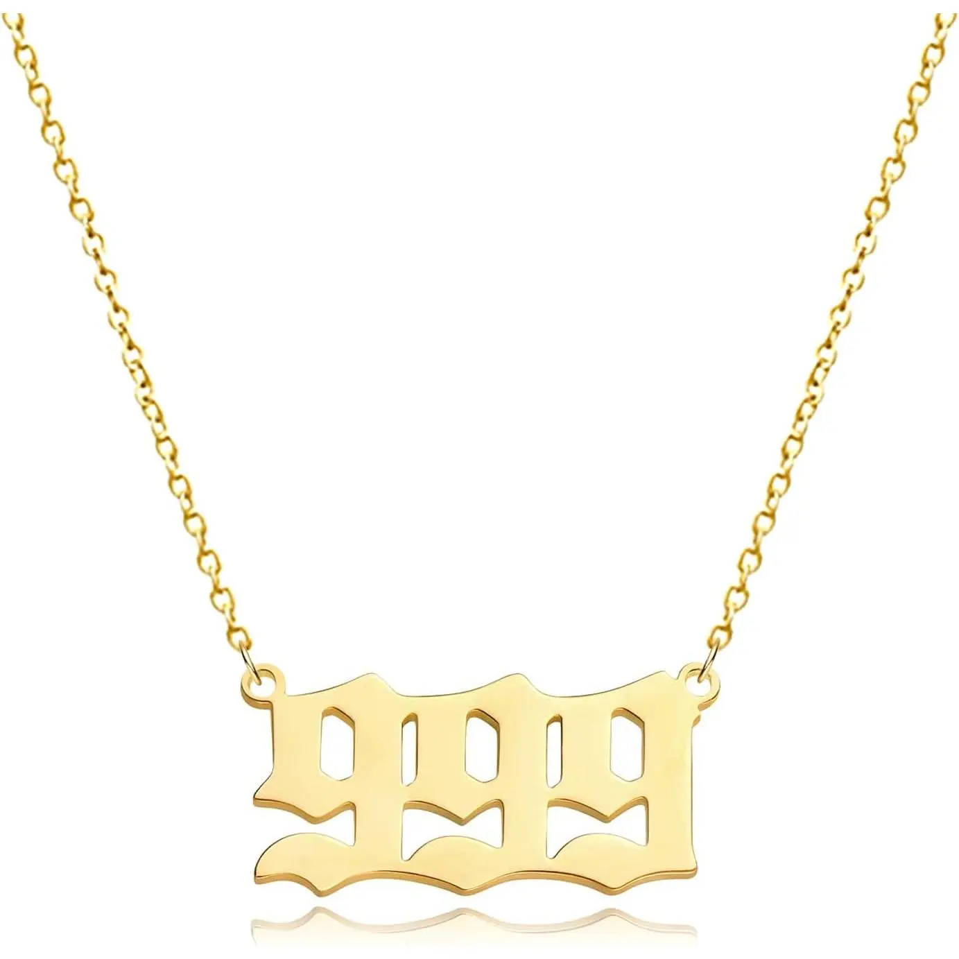 HUASAI Angel Number Necklace for Women Lucky Number Necklace Gold Plated Dainty 222 444 777 888 Pendants Numerology Choker
