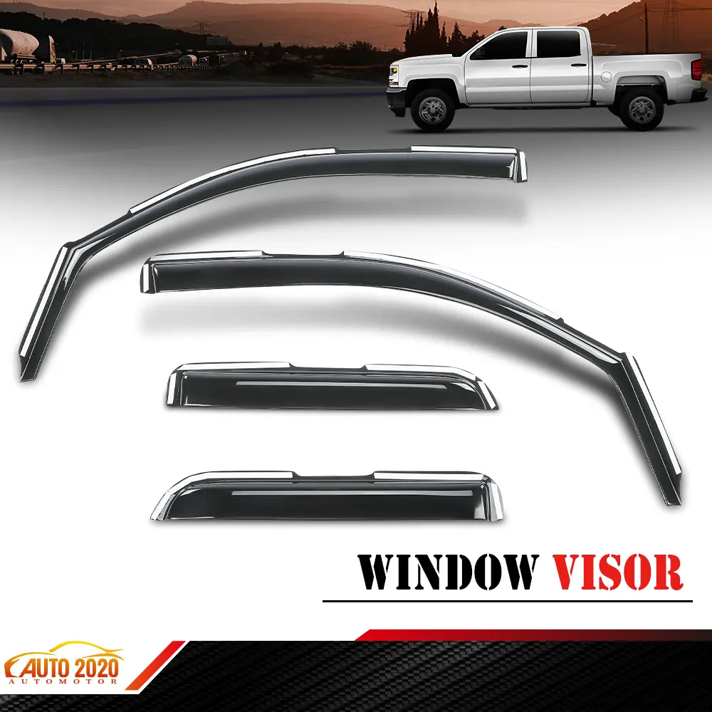 In-Channel Window Visor Fit For 2014-2019 Chevy Silverado GMC Sierra Double Cab