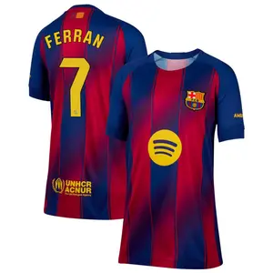 Unisex Soccer Barcelona Team Ferran Torres 7 2025-2026 Home jersey - Blue (Champions League)
