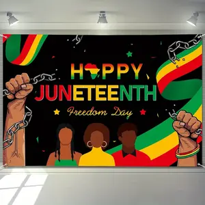 Tapestry 3x5ft - African American Happy Juneteenth Independence Day Freedom Photography Background for Indoor Outdoor Garden Yard Juneteenth Party Supplies Decor