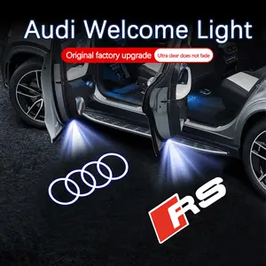 2Pc Car Accessories For Audi Quattr Q3 Q5 Q7 S3 S4 S5 S6 S7 A4 A5 A6 B6 B7 B8 C5 C6 C7 A7 A8 Led Emblem Lamp Car Door Welcome Lights