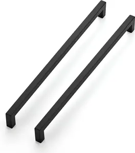 18 Pack 12-3/5 Inch Kitchen Square Cabinet Handles Matte Black Pulls Black Drawer Pulls Kitchen Cabinet Hardware for Cupboard Drawer Handles