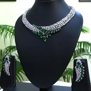 Cubic Zircon Luxury Crystal Wedding Jewelry Set