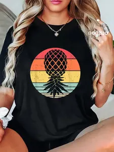 100% Cotton Vintage Lifestyle Retro Upside Down Pineapple Swinger T-Shirt
