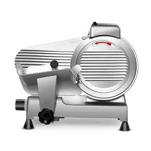 10 inch Commercial Meat Slicer Machine, 240W Frozen Meat Cheese Deli Slicer, Premium Chromium-plated Steel Blade Semi-Auto Foody Slicer Low Noises