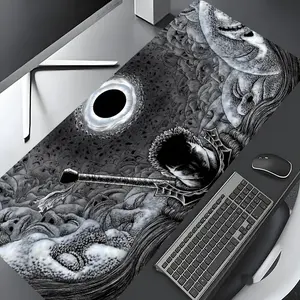 Oversized Dark Japanese Manga Warrior Large Gaming Mouse Pad,Aesthetic Desktop Decoration Desk Accessories Drotection Pad,Washable Rubber Pad Non-Slip Lock Edge Multi-Size Mouse Pad Suitable For Home Office,Good Gift for Family and friends