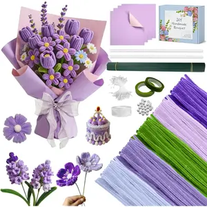 630 count Pipe Cleaner Craft, 500 count  Pipe Cleaner Bulk with 5 Color Chenille Stems for Flower Kit Pastel  Fuzzy Sticks for Craft DIY Art Party Decoration