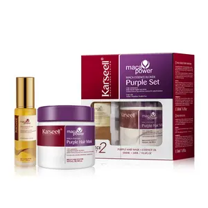 Karseell Purple Hair Mask with Argan Oil for Blonde Silver Gray Hair, Brass Neutralizing Treatment 16.9 fl oz + 1.69 fl oz