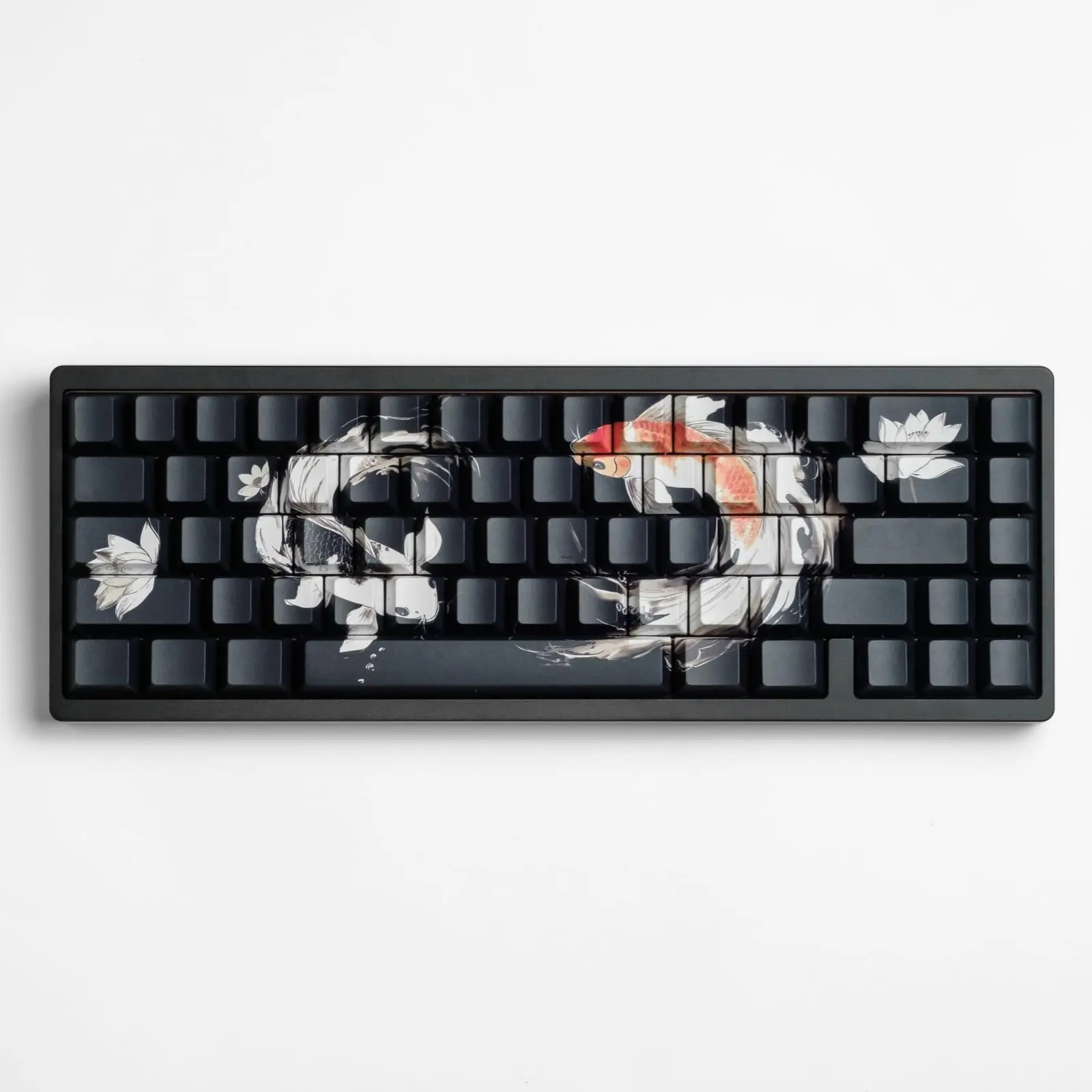 ULTRAEQUIP Lucky Koi Thick PBT Keycap Set - 130-Keys Cherry-Shape Dye-Sub Keycaps with Side Printing, Backlighting, Shine-Through, Compatible with 60%/75%/100% MX Switch Custom, Illuminated Mechanical & Keyboard Accessory Keyboards, Custom Keycaps Keyboar