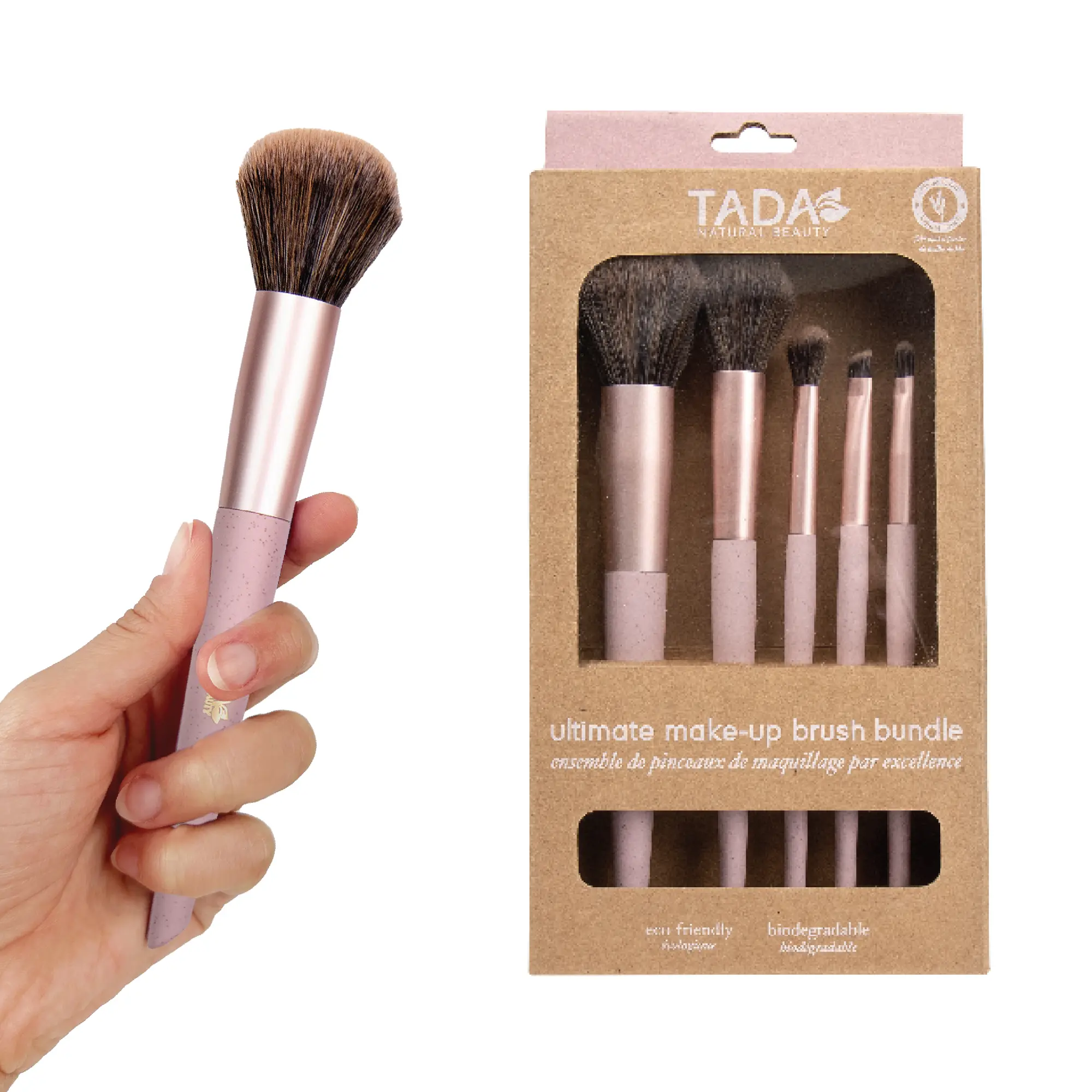 5pcs Makeup Brush Set, Versatile Makeup Brushed for Loose Powder, Contour, Highlighter, Eye Shadow, Blush, Eyeliner