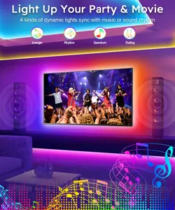 Smart LED Strip Lights for 55-75 inch TVs with Music Sync, 16.4ft ICRGB Backlight for Room Decor and Apartment Decor