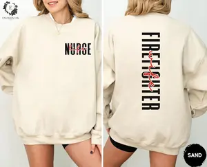 Nurse Life Firefighter Wife Sweatshirt, Pullover Gift for Nurse Fire Wife, Fireman Wife RN Hoodie, Nurse and Firefighter Sweatshirt