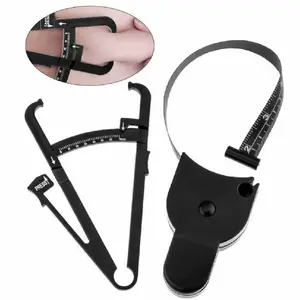2 Pcs Body Fat Caliper & Mass Measuring Tape Set-Fitness Muscle Test Portable Does not apply