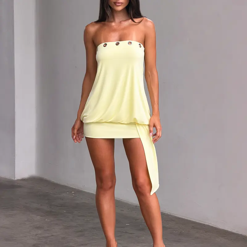 RAVENNA MINI DRESS - BUTTER YELLOW