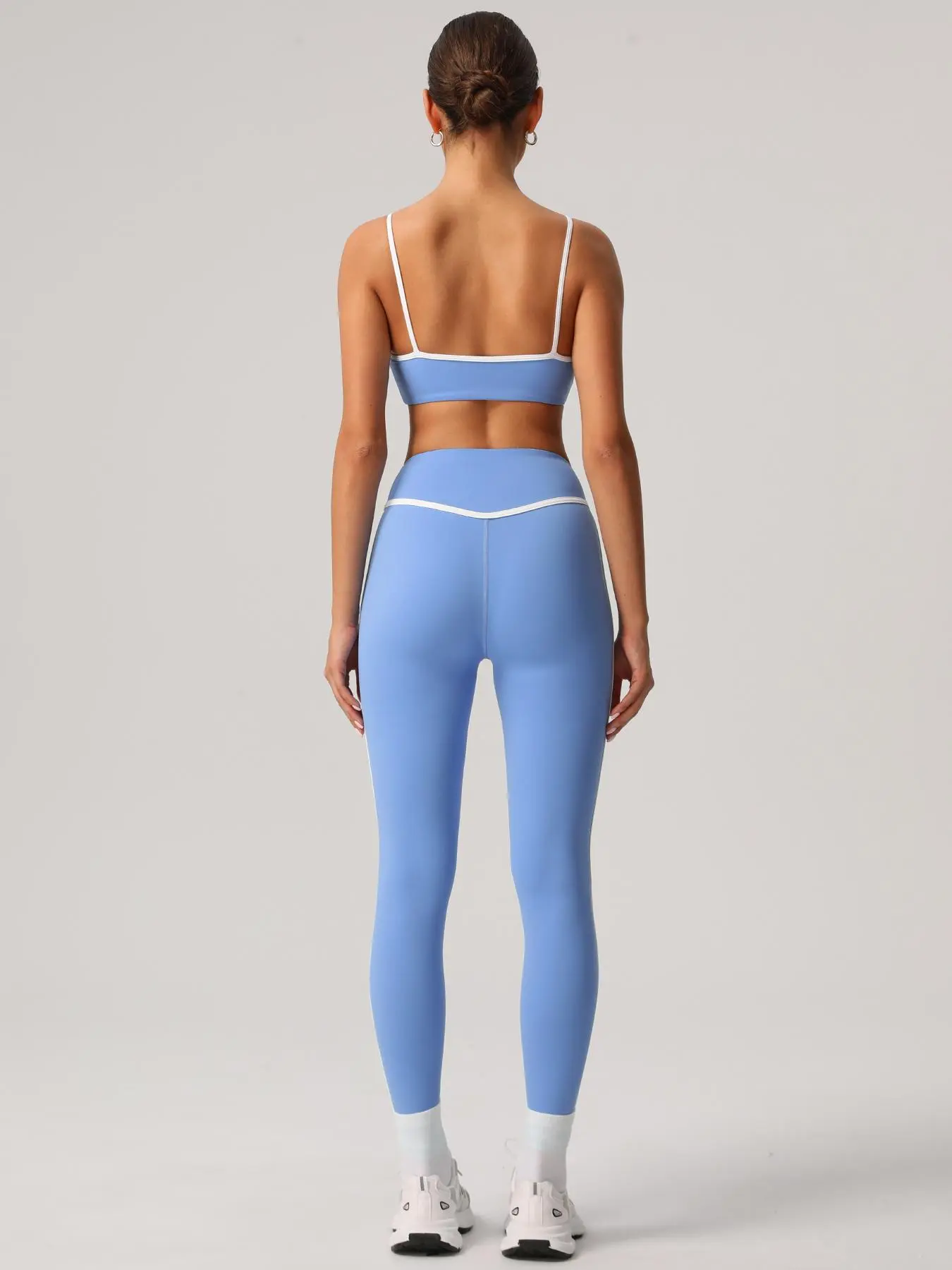 Women's Contrast Binding Crop Cami Top & High Waist Leggings Set, Casual Sleeveless Top & Skinny Pants Two-piece Outfits, Ladies Sportswear for Indoor Outdoor Wear, Gym Clothes, Workout Sets Women, Yoga Suit Set