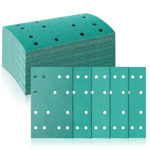 75 count 3" x 5" Sandpaper Assortment Compatible with Festool 14 Hole 80, 120, 150, 180, 240 Grit (15 of Each) Hook & Loop Sanding Sheet Compatible with Festool RTS 400 & Mirka  353