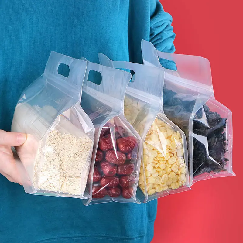 25-Count Transparent Strong Resealable Zipper Lock PET/PE Rounded Rectangle Stand-Up Bags for Snacks, Pantry Organization, Freezer-Safe Kitchen Preserving Containers