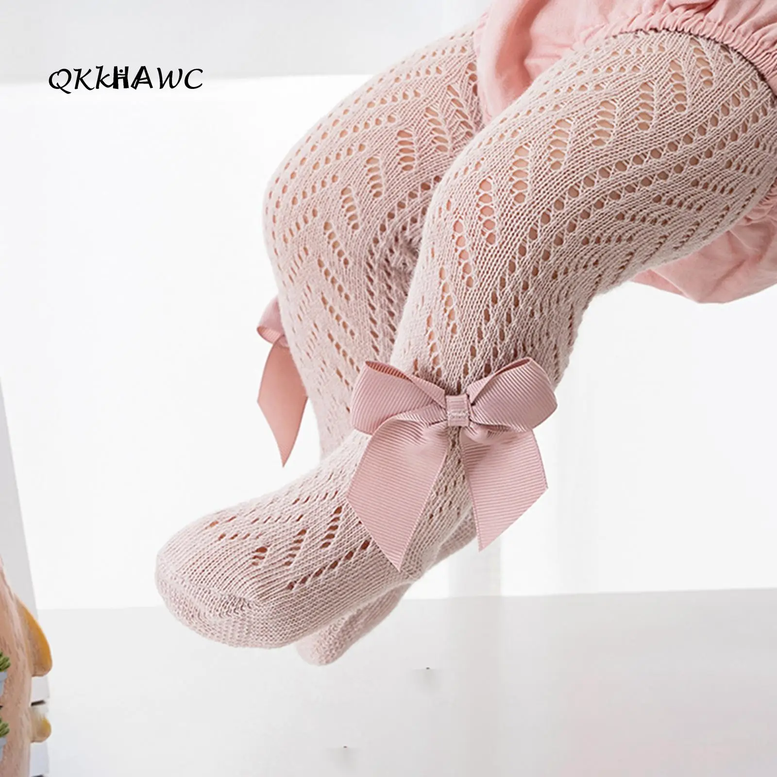 Baby Girls Tights Cable Knit Seamless Leggings with Bow Toddler Girl Cotton Pantyhose