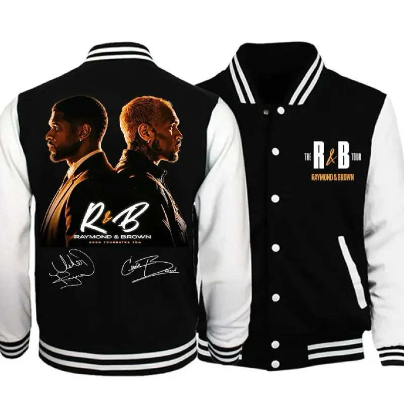 Men’s 2026 R&B Tour Varsity Black and White Varsity Jacket (Size Small-XLarge)
