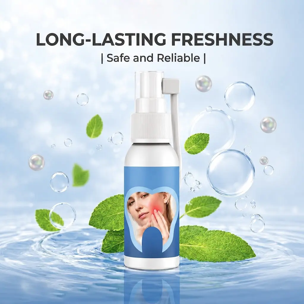 [A]Portable Fresh Breath Oral Spray, Cool Mint Freshness, Travel Size Daily Oral Care, Easy to Use