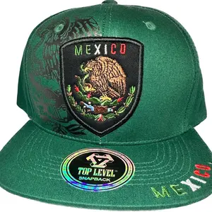 Green Mexico SnapBack Cap - Unisex Cotton Baseball Cap with Mexico Embroidery, Adjustable Fit, Casual Style, Hand Wash Only