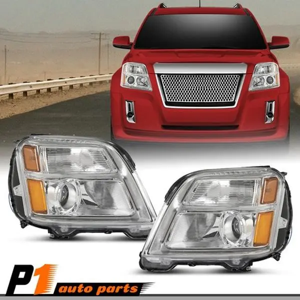 Automotive Headlight Assemblies Kit for 2010-2015 GMC Terrain, Factory-Style Halogen Car Headlights with Bulbs