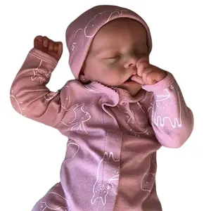 18-Inch Reborn TWINA Simulated Baby Doll Soft Cuddly Gift for Girls 48Cm Full Glue Body Hand Painted Hair Tailor-Made Clothing Reborndolls Realistic Newborn Sleeping