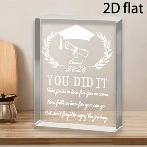 1pc an 4.33inch by 3.15inch Rectangular Acrylic Transparent Gift for Graduates, Perfect for The Graduation Season. This Decorative Pendant Features a Print Celebrating The Class of 2026, Congratulating The Graduates on Their Achievement