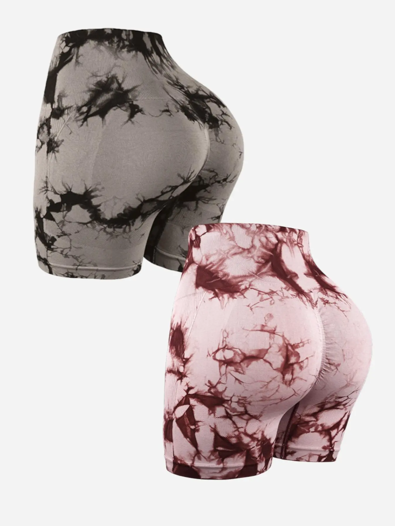Women's Marble Print High Waist Gym Shorts, Casual Comfy Breathable Fitted Skinny Athletic Shorts for Yoga Gym Workout Running, Ladies Sportswear for All Seasons, High Waisted Shorts