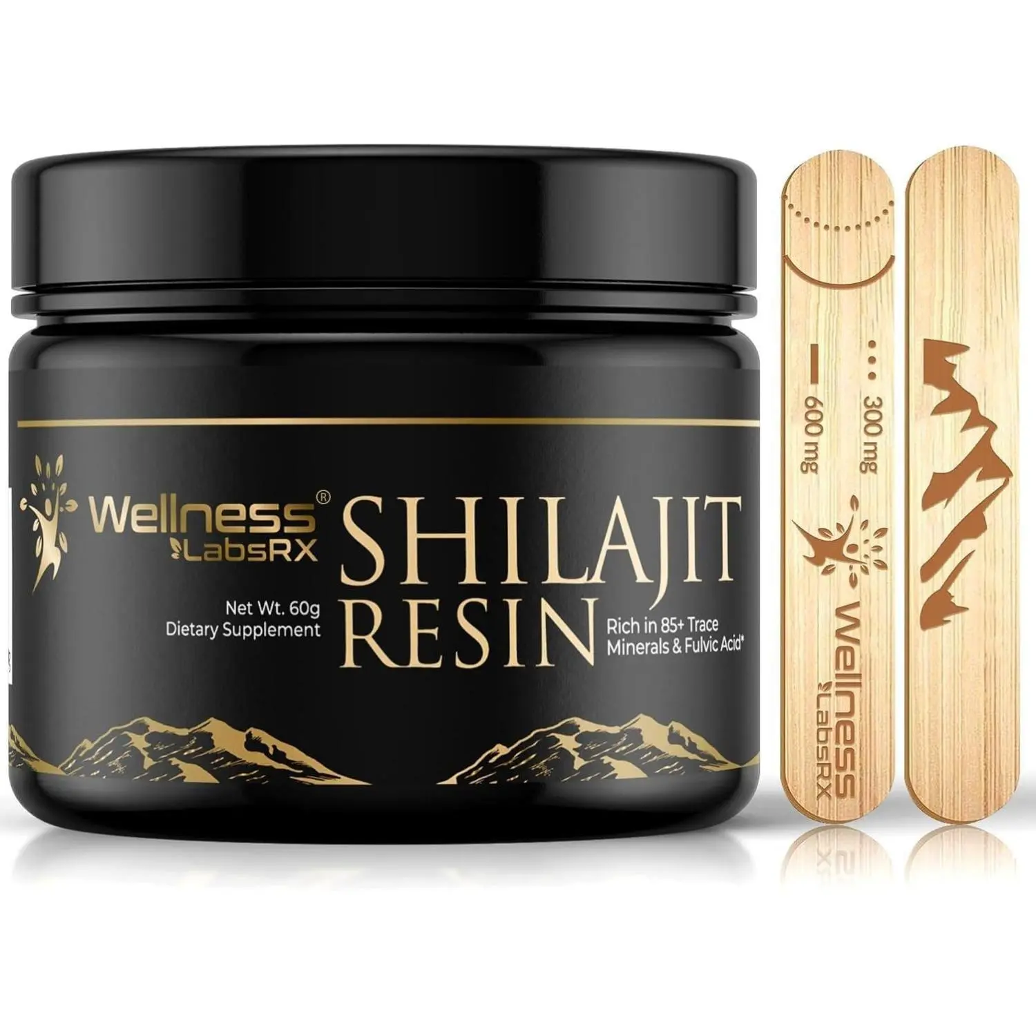 Gold Grade Pure Himalayan Shilajit Resin – 60g with Fulvic Acid & 85+ Minerals, from Gilgit, for Men, Supports Metabolism & Immunity