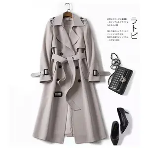 2025 Women Trench Coats Spring New Design Fashion Style Over Knee Length Long Trench Coat Women